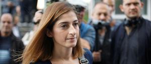 Die deutsche Journalistin Mesale Tolu kommt am 16. Oktober 2018 im Justizpalast, dem Gerichtsgebäude von Caglayan, in Istanbul, Türkei, an.