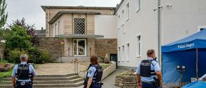 Polizeieinsatz an der Synagoge in Hagen.