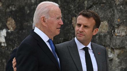 Beim G-7-Gipfel im Juni 2021 noch beste Partner: Die Präsidenten Joe Biden und Emmanuel Macron