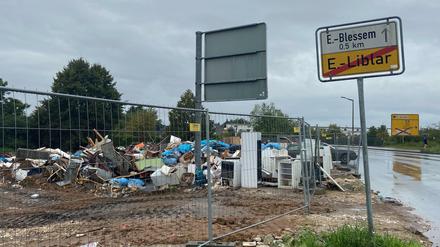 Die Spuren der Flut sind in Erftstadt noch sichtbar.