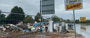 Die Spuren der Flut sind in Erftstadt noch sichtbar.