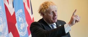 Boris Johnson, Premierminister von Großbritannien, nach einem Treffen mit dem Generalsekretär Guterres.