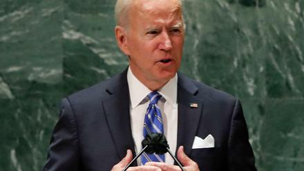 US-Präsident Joe Biden am Dienstag vor den Vereinten Nationen. 