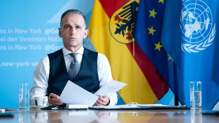 Heiko Maas (SPD), Außenminister, nimmt an der internationalen, virtuellen Ministerkonferenz zum Engagement in Afghanistan teil.