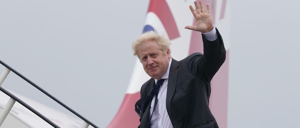 Premierminister Boris Johnson auf seiner Reise in die USA.