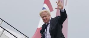 Premierminister Boris Johnson auf seiner Reise in die USA.