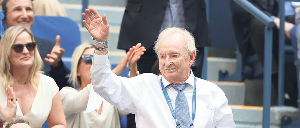 Gern gesehen. Rod Laver war zuletzt bei den US Open in New York. Foto: Bello/AFP