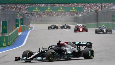 Lange Verfolger, am Ende dann aber doch vorn: Weltmeister Lewis Hamilton.