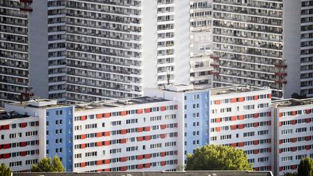 Hochhäuser in Berlin nahe der Leipziger Straße. 