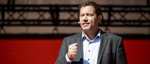 Der Generalsekretär der SPD, Lars Klingbeil, bei einer Wahlkampfveranstaltung in München.