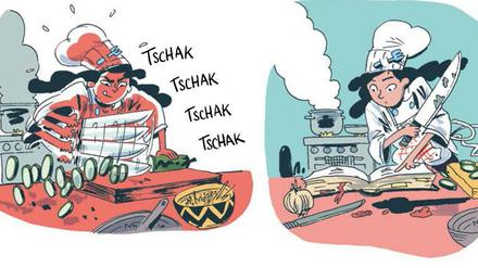 Gewitzte Nachwuchsköchin: Eine Szene aus „Yasmina und die Kartoffelkrise“.