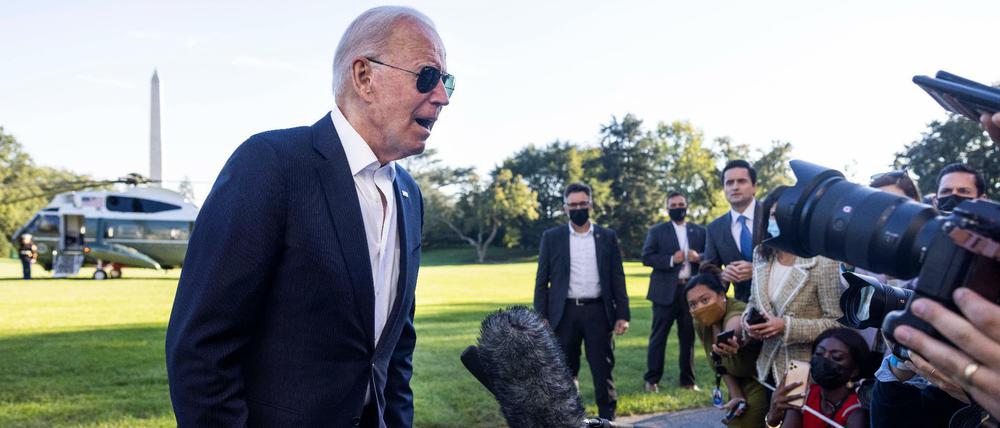 US-Präsident Joe Biden bei seiner Rückkehr ins Weiße Haus am Sonntag.