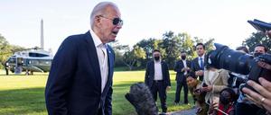 US-Präsident Joe Biden bei seiner Rückkehr ins Weiße Haus am Sonntag. 