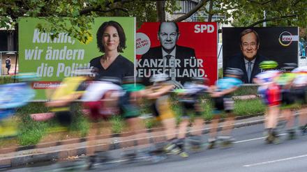 Die Sozialdemokraten liegen mit ihrem Kanzlerkandidaten Olaf Scholz bei der bei der Bundestagswahl knapp vorn.