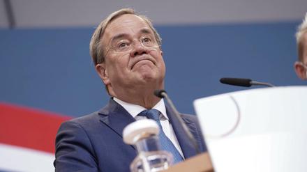 Unions-Kanzlerkandidat Armin Laschet am Sonntagabend bei seinem Auftritt im Konrad-Adenauer-Haus.