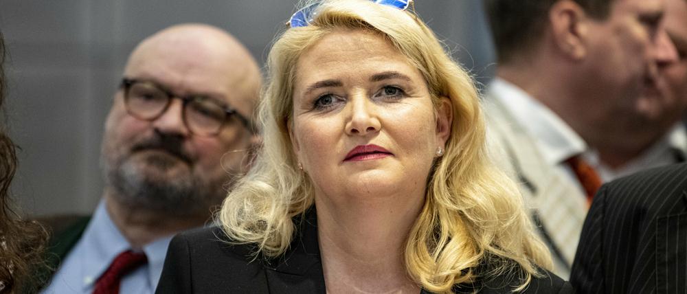 Kristin Brinker, Vorsitzende der Berliner AfD. Ihre Partei hat im Vergleich zur Wahl 2016 deutlich an Stimmen verloren.