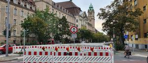Nur noch Radfahrer können die Turmstraße in Richtung Westen befahren.