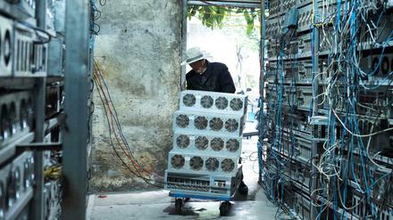 Eine Kryptowährungsfarm im Südwesten Chinas.