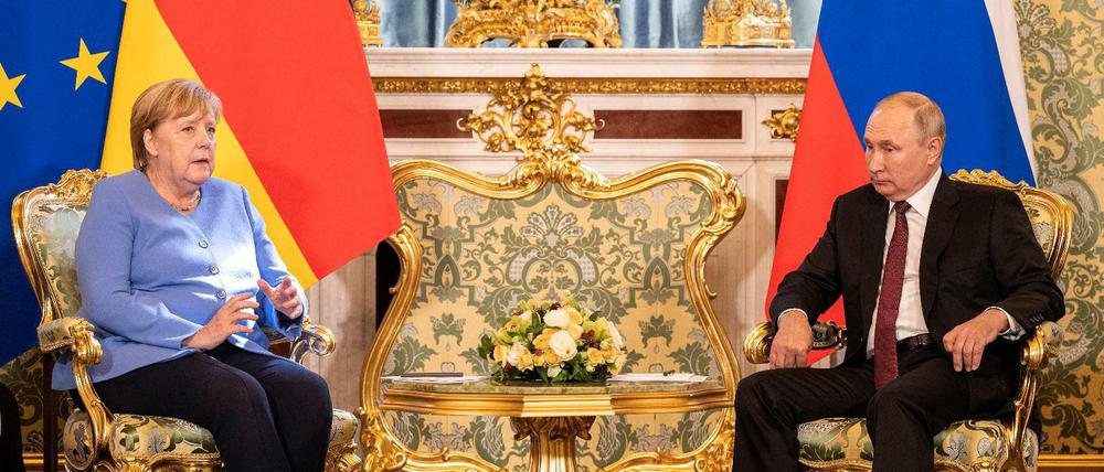 Bundeskanzlerin Angela Merkel und Russlands Staatschef Vladimir Putin.