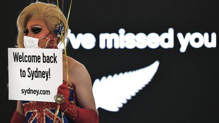 Willkommen in Sydney. Bereits im April wurde auf dem Flughafen die Wiederaufnahme einer Direktverbindung mit Neuseeland gefeiert.