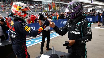 Faustdickes Ding. Für Max Verstappen (links) und Lewis Hamilton geht es in der Türkei um viel.