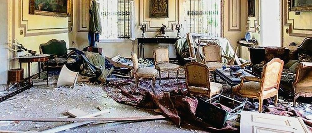 Alte Pracht. Der große Wintersalon im Palais Sursock unmittelbar nach der Explosion im Hafen von Beirut am 4. August 2020.