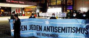 Demonstration in Leipzig gegen Antisemitismus.