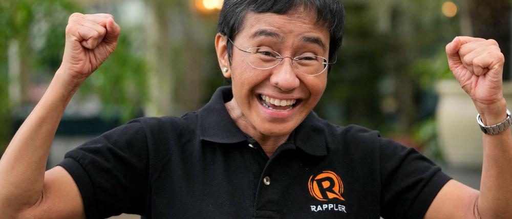 Die philippinische Friedensnobelpreisträgerin Maria Ressa. Sie ist Journalistin und Chefin der Online-Nachrichtenagentur Rappler.