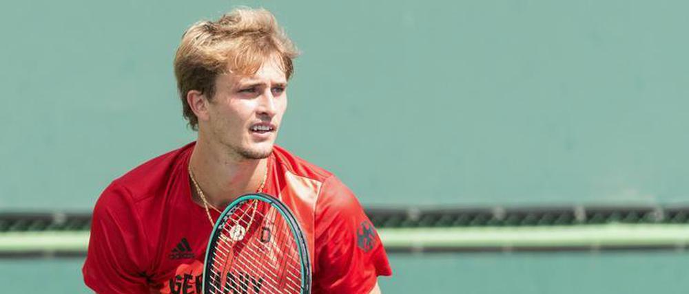 Alexander Zverev beim Training in Indian Wells.