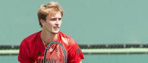 Alexander Zverev beim Training in Indian Wells.