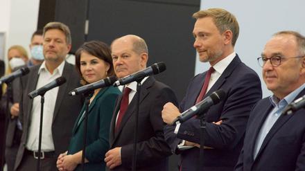 SPD, Grüne und FDP hatten am Donnerstag ein Sondierungspapier vorgelegt.