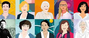 Auf einem Plaktatmotiv sind Köpfe von Berliner Wissenschaftlerinnen zu sehen.