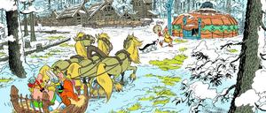 Weiße Pracht: Ein Panel aus dem neuen Album „Asterix und der Greif“.
