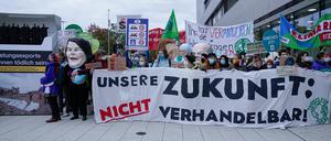 Schon bei den Sondierungsverhandlungen waren die Klimaschutzaktivisten vor Ort. 