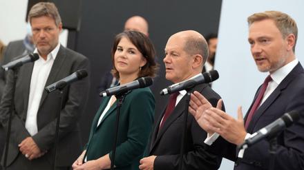 Die Ampel-Macher: Robert Habeck, Annalena Baerbock, Olaf Scholz, Christian Lindner.