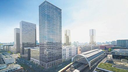 Ganz nach oben. Das Hochhausprojekt MYND des Investors Signa am derzeitigen Galeria-Kaufhof-Gebäude entstehen. 