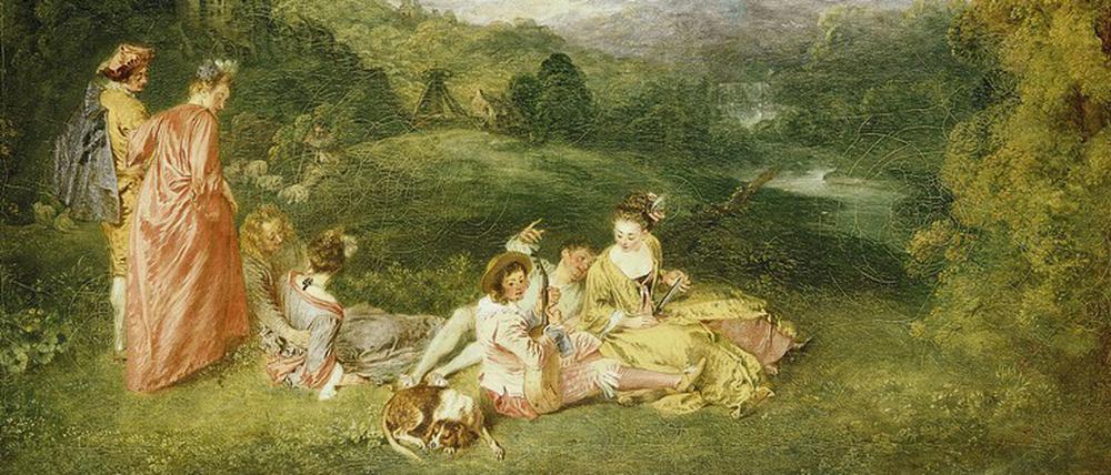 Watteaus Gemälde „Die friedliche Liebe“ (1718/19).  