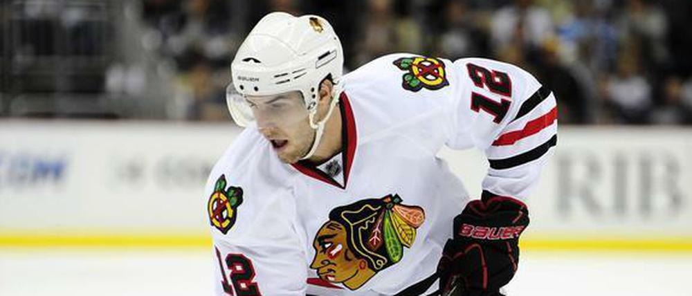 Kyle Beach im Trikot der Chicago Blackhawks, für die er letztlich nie ein NHL-Spiel bestritt.