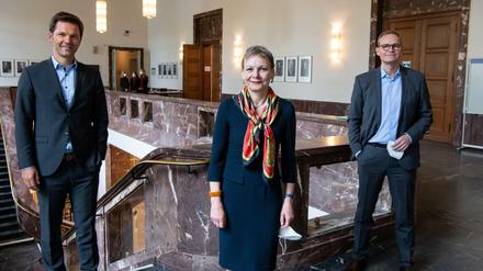 Steffen Krach, Sabine Kunst und Michael Müller (von links).