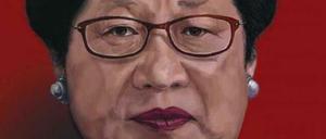 Auf dem Cartoon von 2018 "morpht" Badiucao die Gesichter von Chinas Staatspräsident Xi Jinping und der Hongkonger Regierungschefin Carrie Lam. Das Bild ziert auch das Ausstellungsplakat.