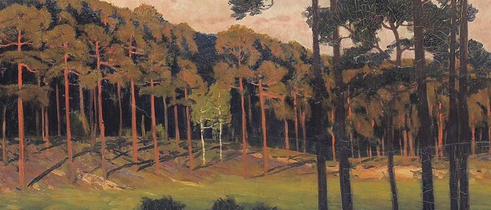 Stimmungsvoll. Walter Leistikows Ölgemälde „Märkischer Waldsee mit zwei Birken“ entstand um 1895.