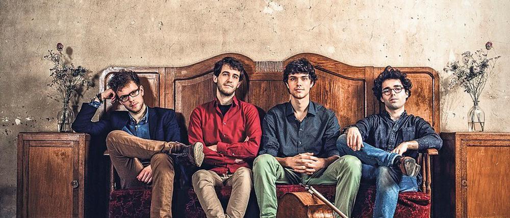 Jakob Encke, Daniel Stoll, Sander Stuart und Leonard Disselhorst bilden seit 2012 das Vision String Quartet. 