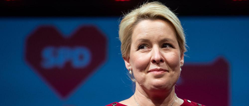 Da hatte sie was zu feiern: Franziska Giffey bei der SPD-Wahlparty am Abend des 26. September.
