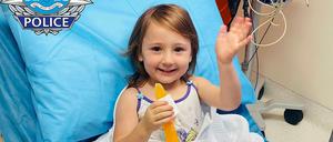 Die vierjährige Cleo wurde vorsorglich in ein Krankenhaus gebracht.