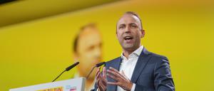 Sebastian Czaja, der FDP-Fraktionsvorsitzender im Berliner Abgeordnetenhaus, bei einer Rede.