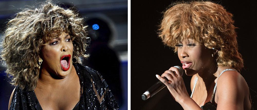Tina Turner (2009, l) und Turner Darstellerin Dorothea Coco Fletcher (r) (2017). 