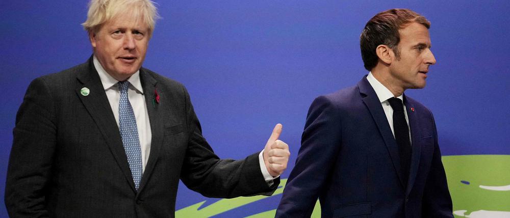 Gespanntes Verhältnis. Der britische Regierungschef Johnson (links) und Frankreichs Präsident Macron.
