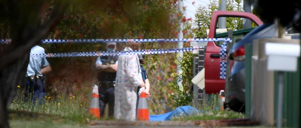 Polizeiarbeit am Tatort nach einer tödlichen Schießerei in Sydney.