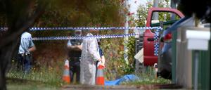 Polizeiarbeit am Tatort nach einer tödlichen Schießerei in Sydney.