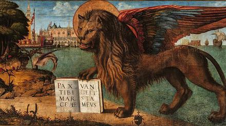 Stadtansicht mit geflügeltem Löwen von Vittore Carpaccio (um 1500). 